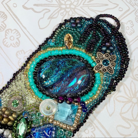 “Sedona” Cuff Bracelet Artisan Crafted Beaded - Picture 4 of 12